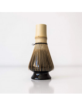 Porcelain whisk holder black with whisk