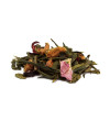 Sencha loose leaf tea with hibiscus and rose petals