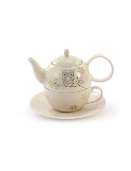 ceramic tea for one set owl