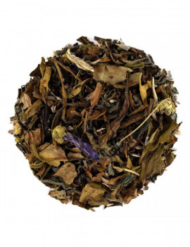 White natural loose leaf tea purple relax